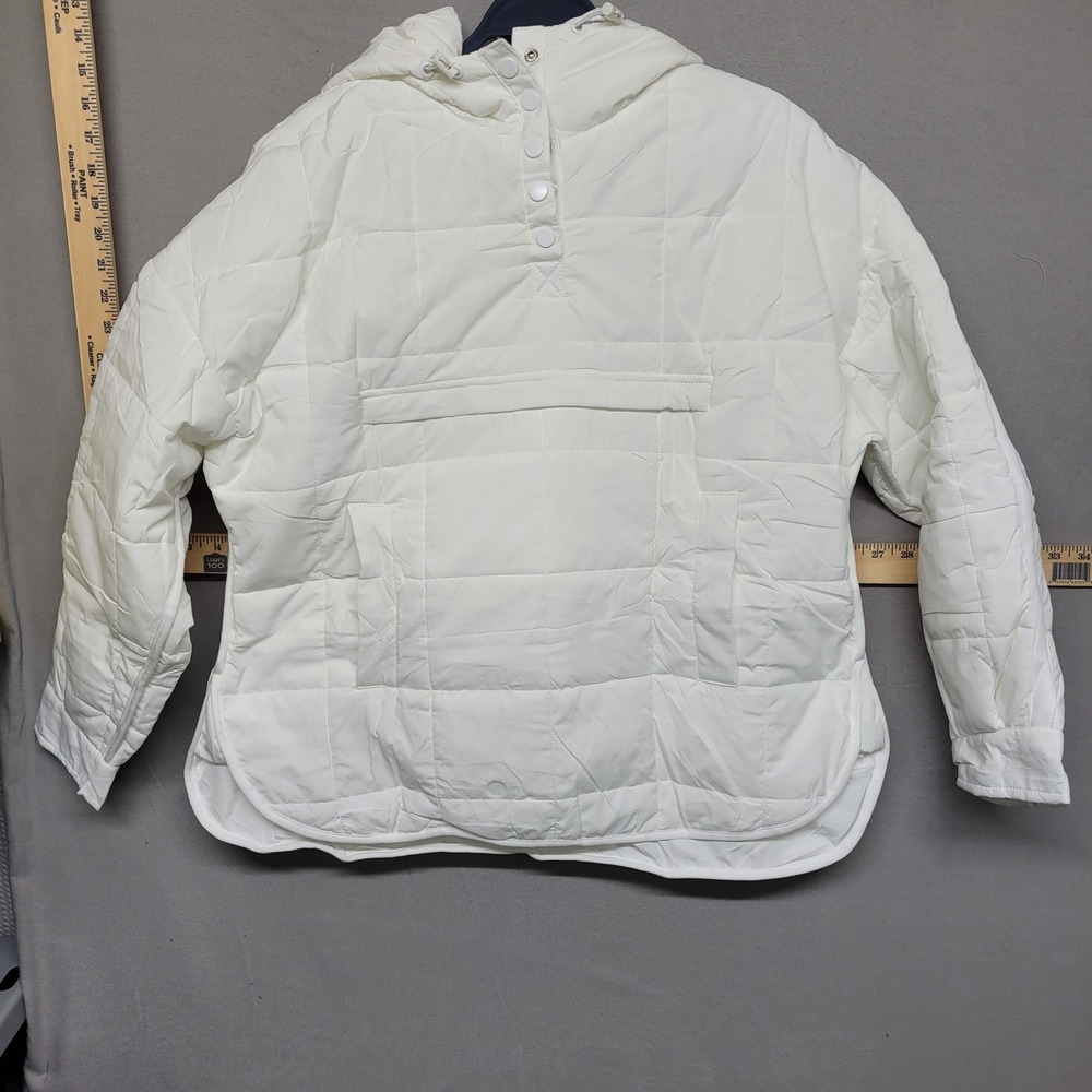 Quilted Puffer Anorak Hooded Jacket White M7P136BS0M